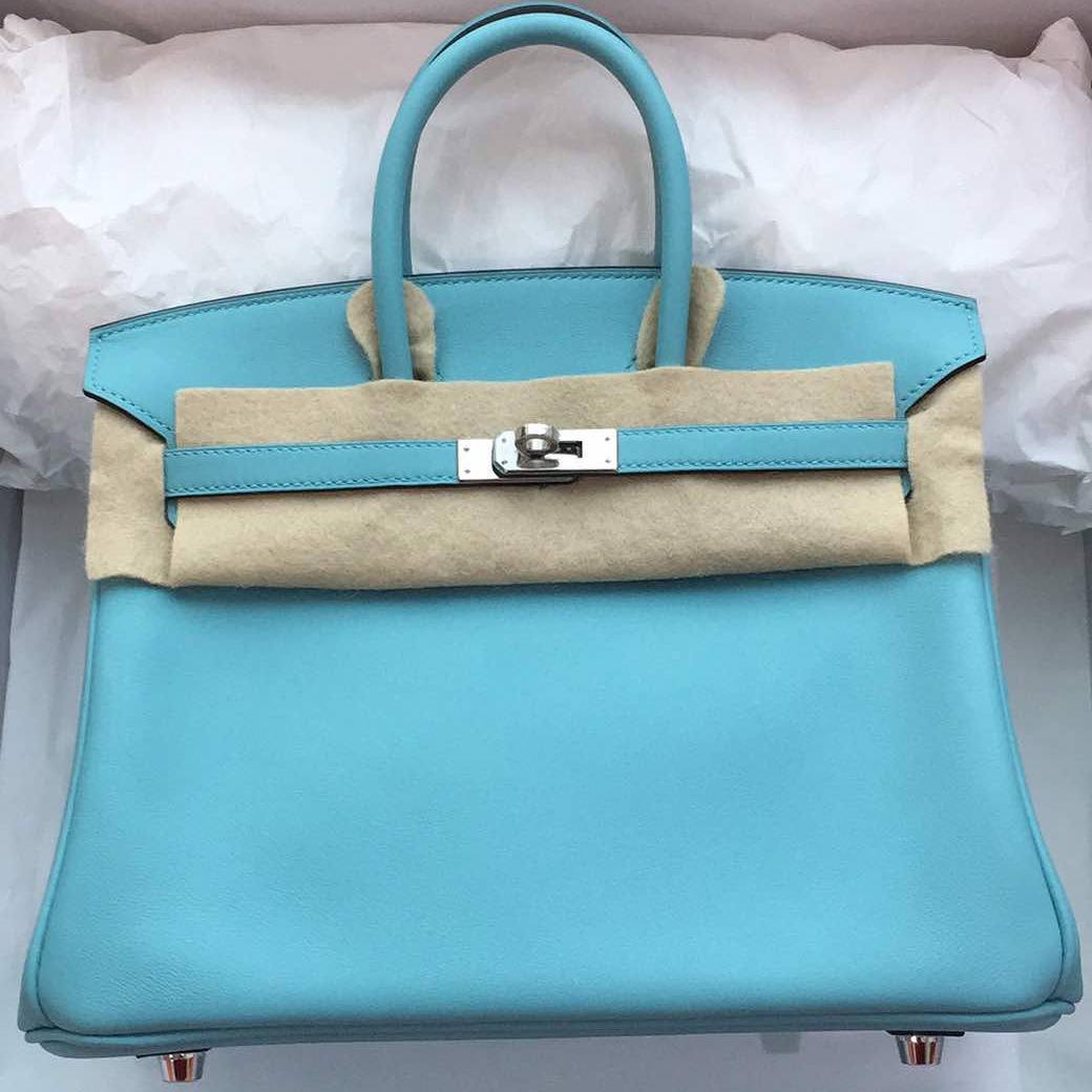 Hermes Birkin Size 30 Blue Atoll Togo Leather