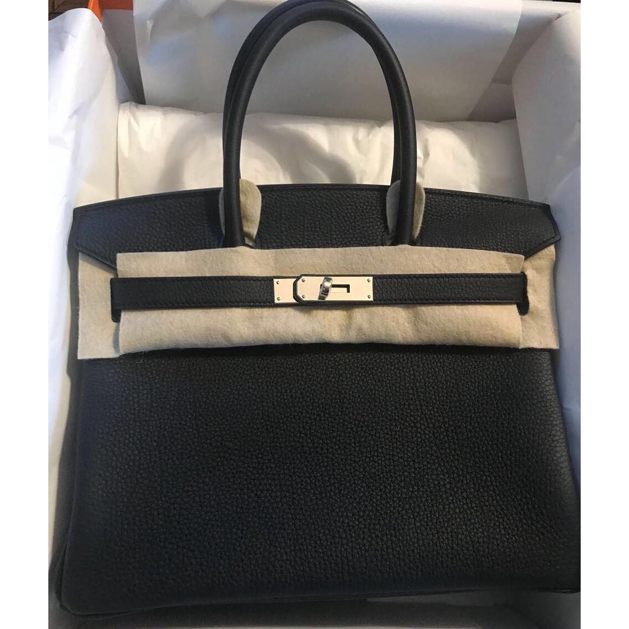 Hermes Birkin bag 30 Black Togo leather Silver hardware