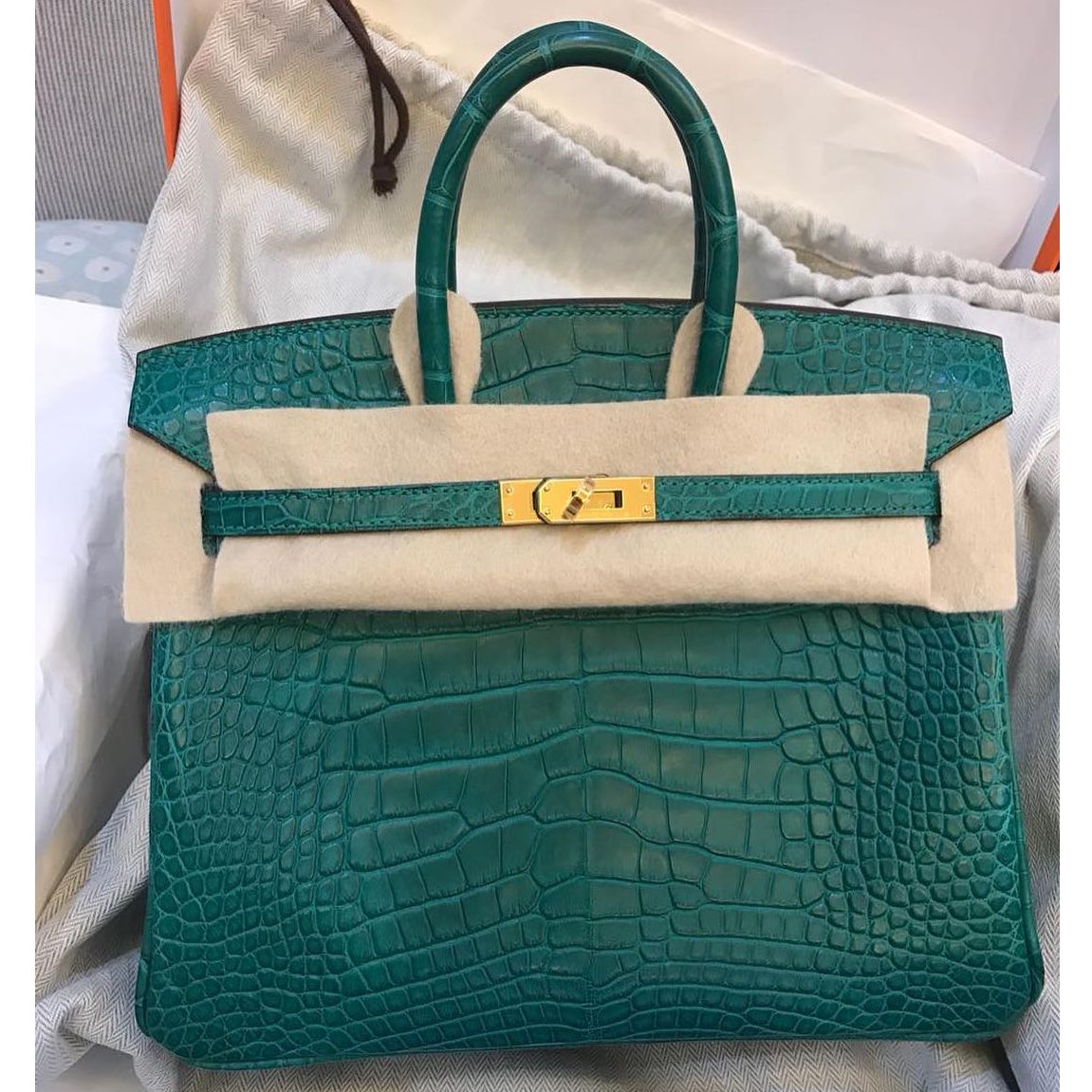 Hermes Birkin 35 Malachite Togo Palladium Hardware #X - Vendome Monte Carlo