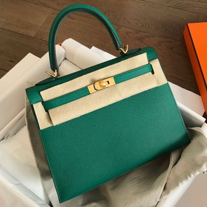 Hermes Kelly 25 Sellier Vert Vertigo 