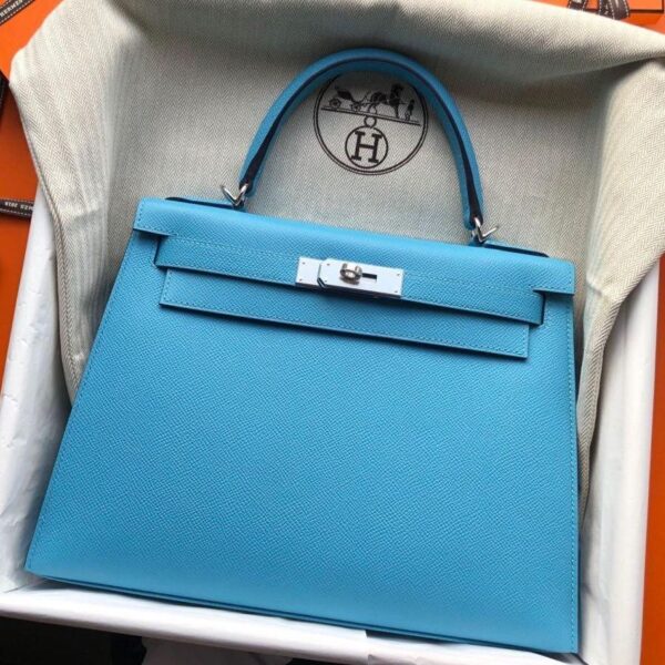 blue hermes kelly bag