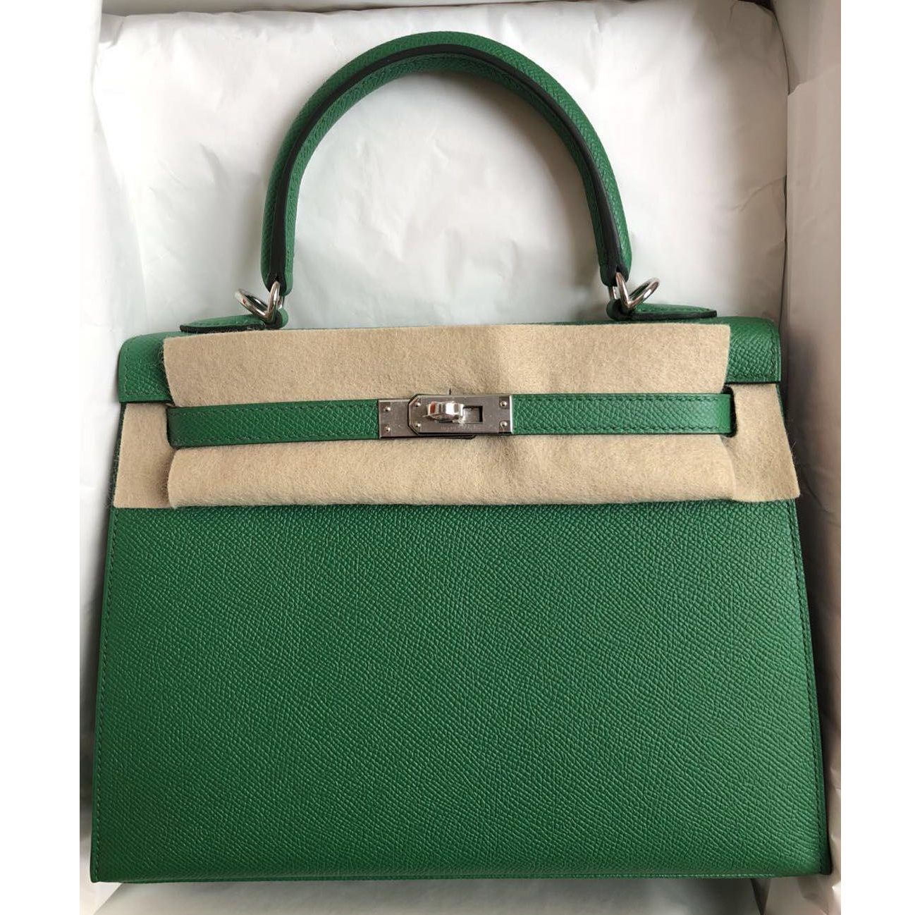 Hermes Kelly 25 Sellier Cactus Epsom Palladium Hardware #C - Vendome Monte  Carlo