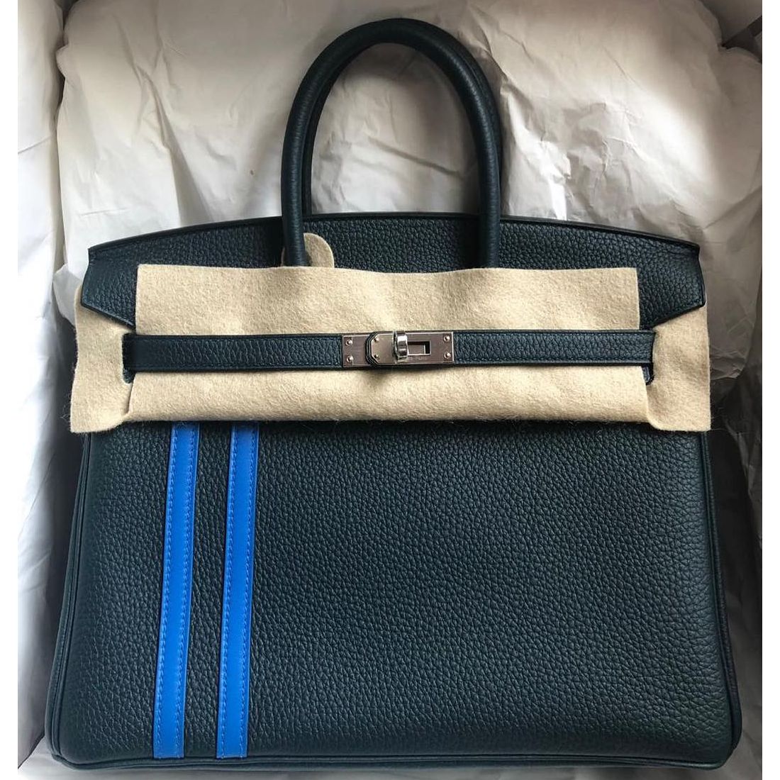 Hermes Evelyne TPM Bleu Zellige Clemence Gold Hardware