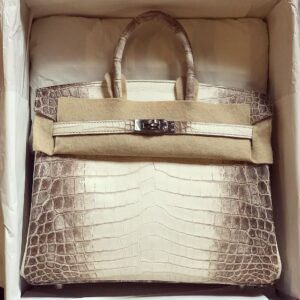 Hermes Kelly 25 Retourne Himalaya Blanc White Niloticus Mat Matte Palladium  Hardware #C - Vendome Monte Carlo