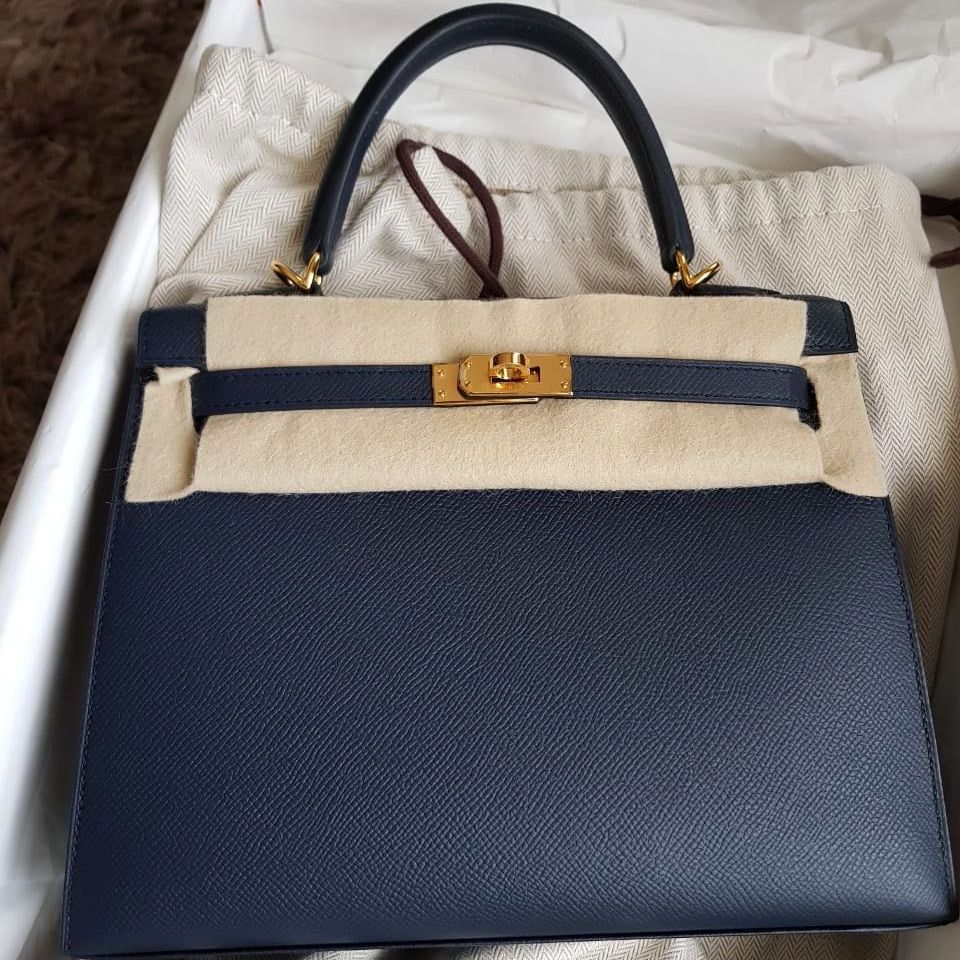 Hermes Kelly 25 Sellier Bleu Indigo 