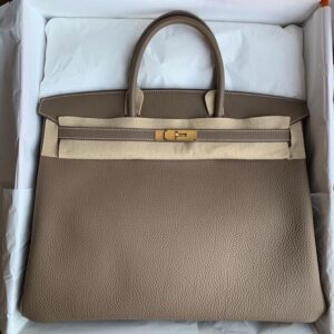 Hermes Birkin 25 Etoupe Swift Palladium Hardware #C - Vendome