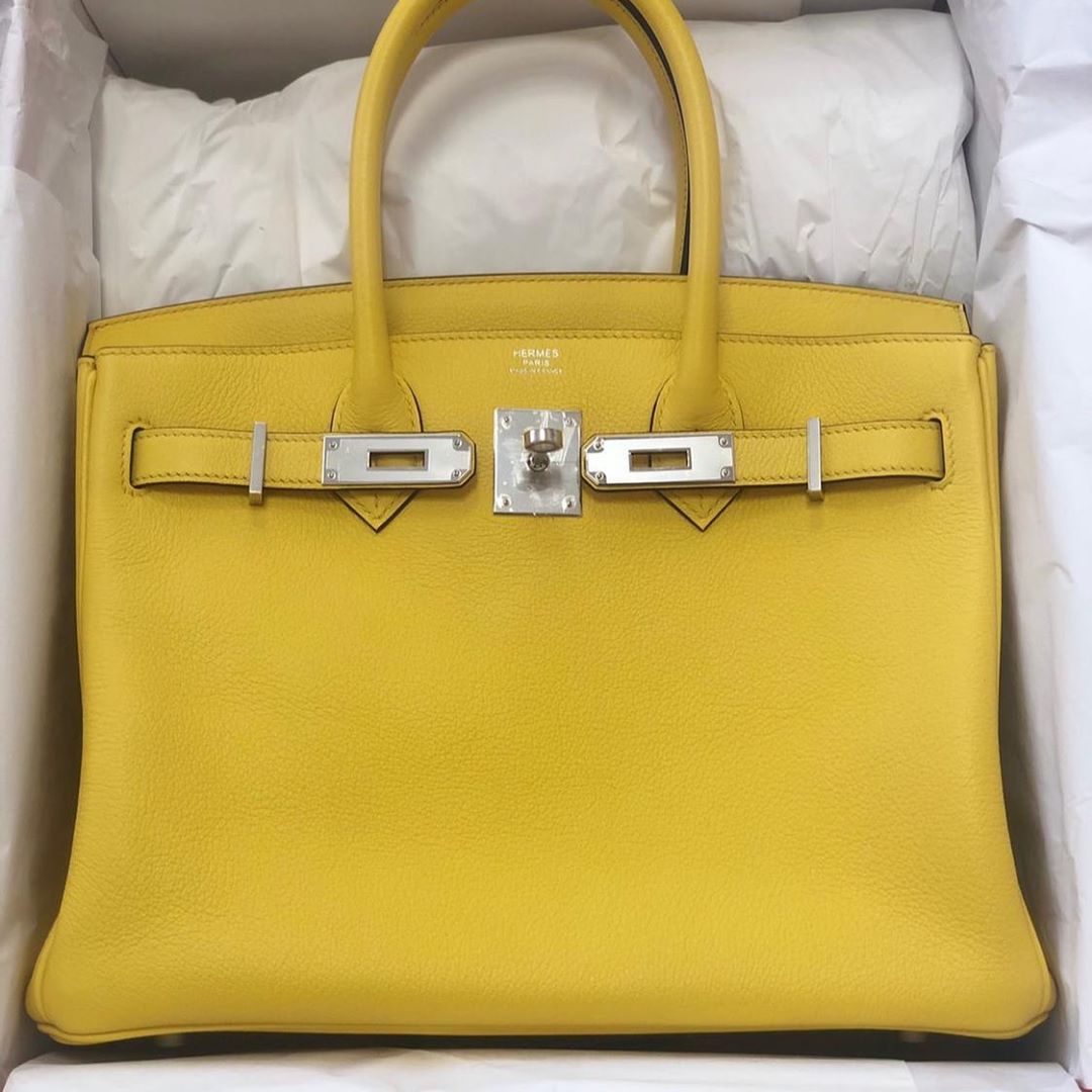 Hermes Birkin 30 Jaune de Naples Novillo Palladium Hardware #D - Vendome  Monte Carlo