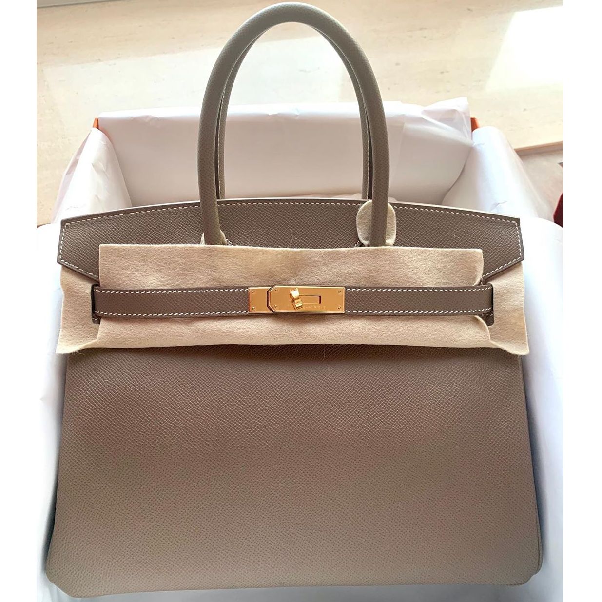 Hermès Birkin 30 Etoupe Epsom Gold