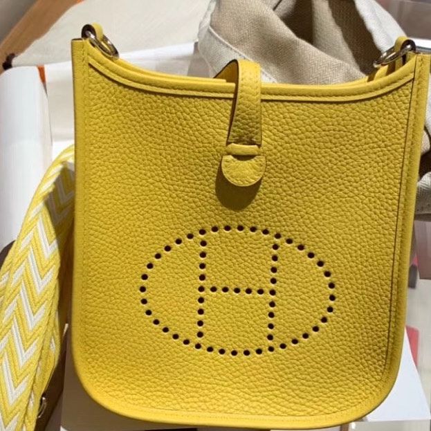 Hermes Evelyne PM Jaune de Naples Palladium Hardware #D - Vendome Monte  Carlo