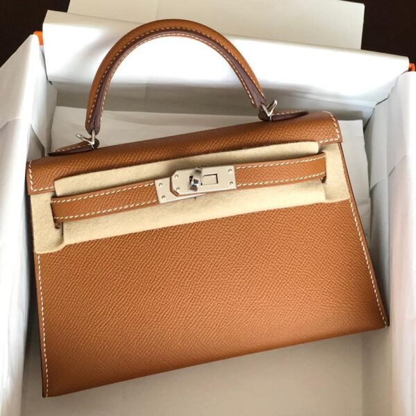 Hermes Kelly 20 Mini Sellier Gold Epsom Palladium Hardware #C - Vendome ...