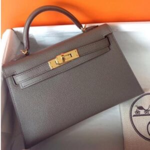 Hermes Kelly 20 Mini Sellier Gris Asphalte Epsom Gold Hardware #A - Vendome  Monte Carlo