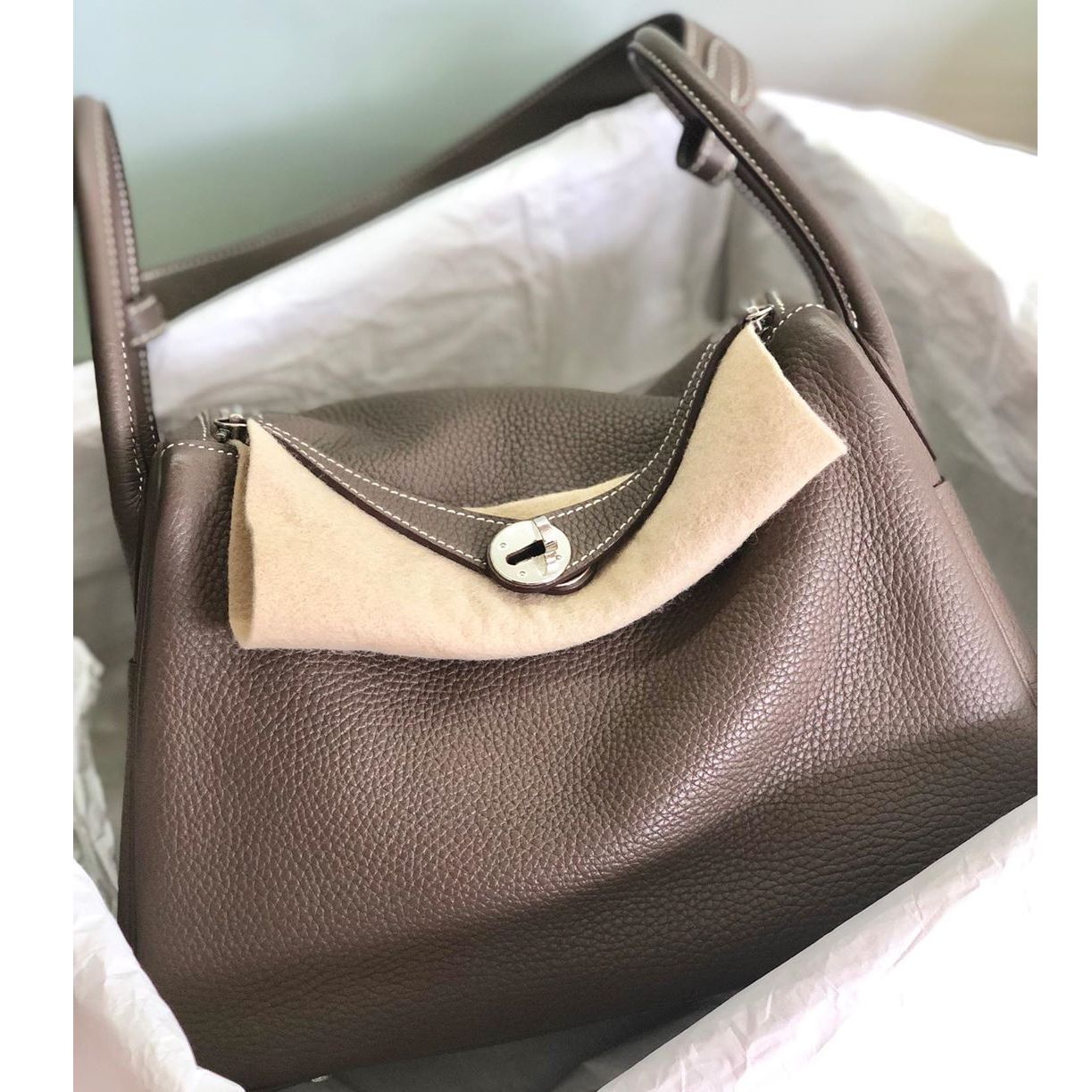 Hermes Lindy 30 Etoupe Clemence 