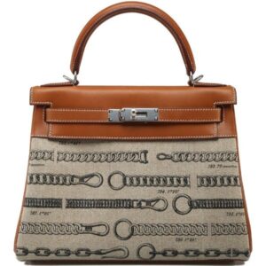 Hermes Birkin 35 Ghillies Fauve/Ficelle Toile/Barenia Palladium