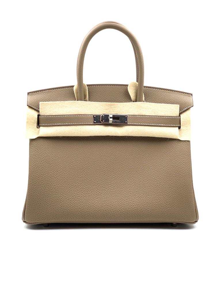 Hermes Birkin Bag 30cm Etoupe Togo Palladium Hardware