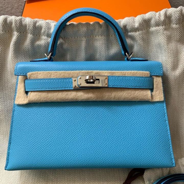 Hermes Pink Epsom Kelly Mini II 20cm Handmade Bag