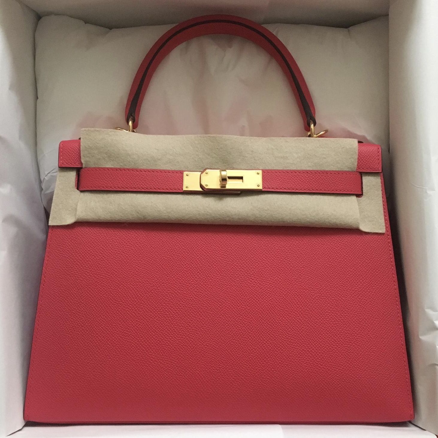 Hermes Kelly 28 Sellier Rose Extrême 