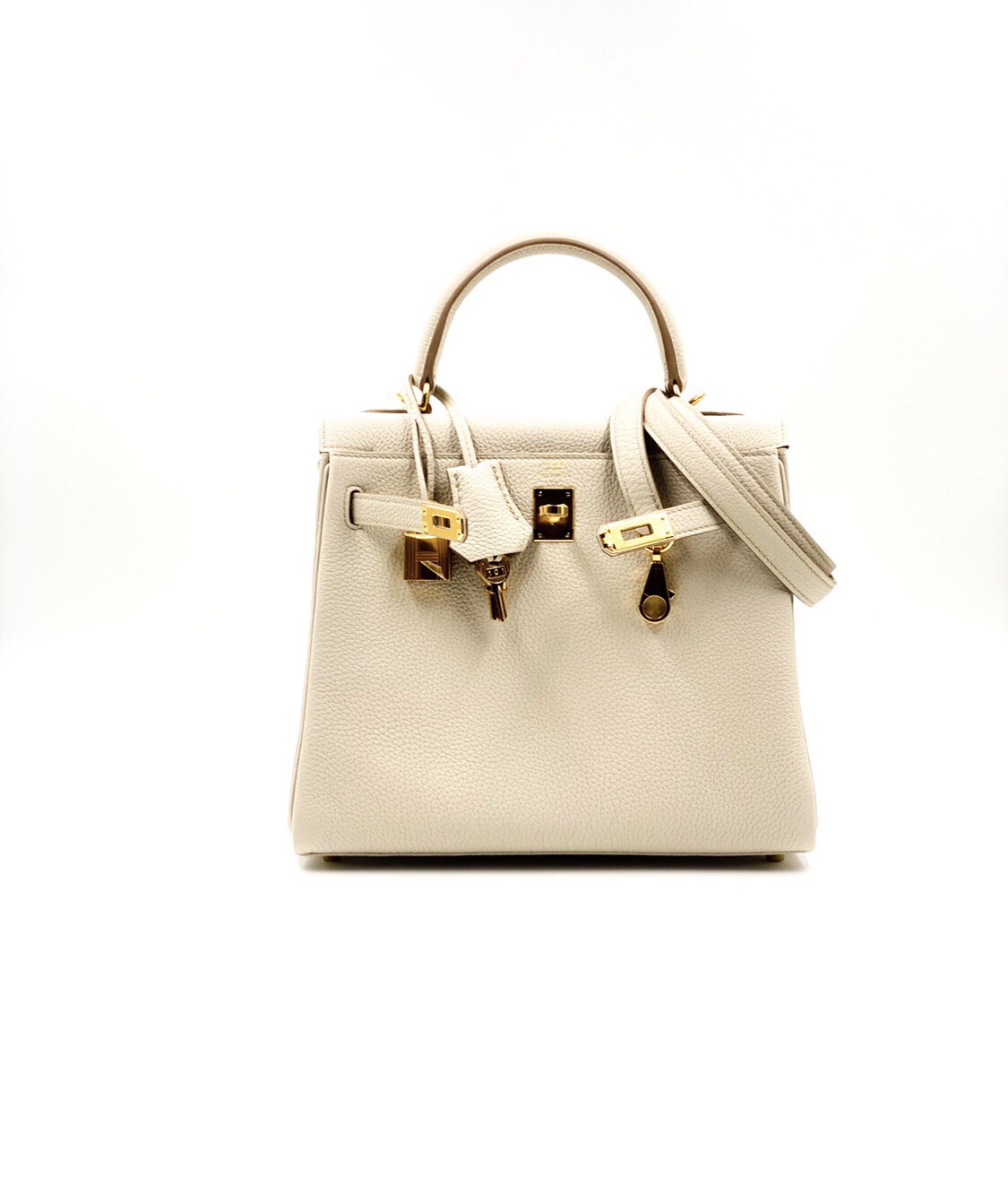 Hermes Kelly Retourne 25 Bag Beton Gold Hardware Togo Leather