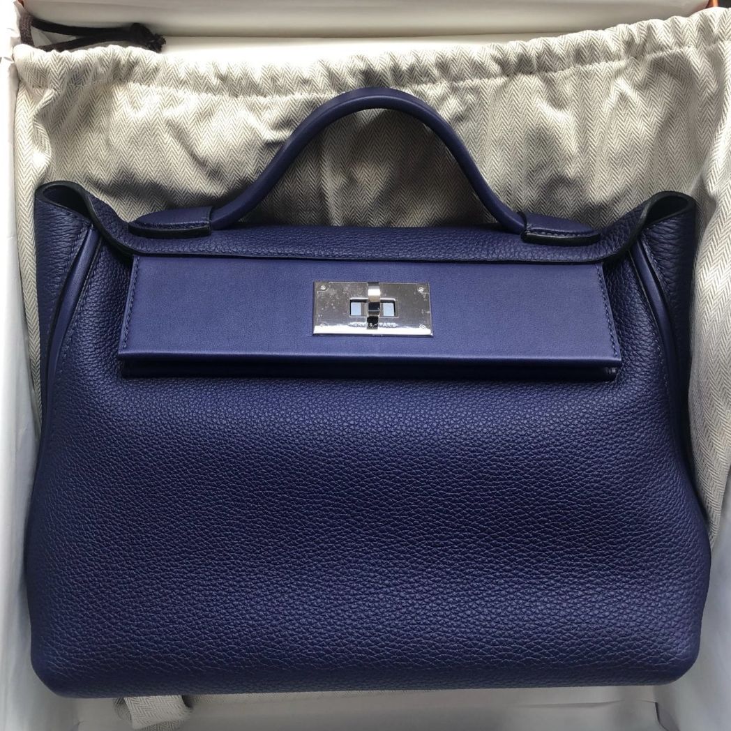 Hermes 24/24-29 Bleu du Nord Togo/Swift Palladium Hardware #D - Vendome  Monte Carlo