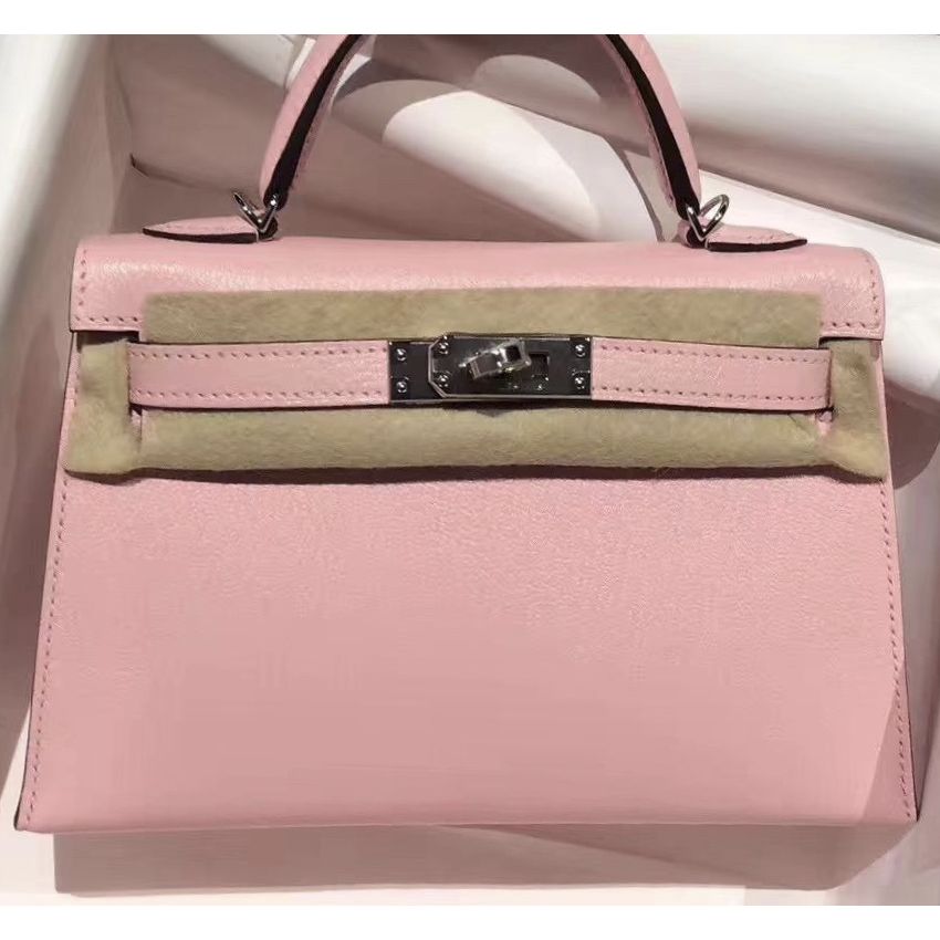 Hermès Mini Kelly 20 Rose Sakura Chèvre With Silver Hardware - AG Concierge  Fzco