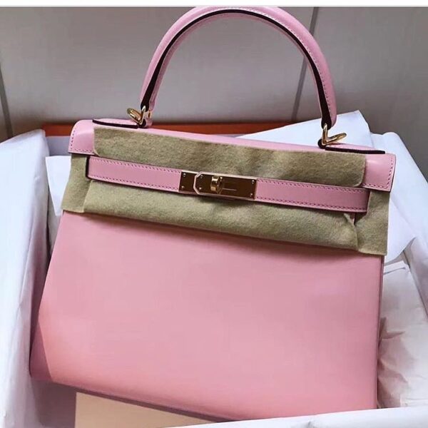 Hermes Kelly 28 Retourne Rose Sakura Tadelakt Gold Hardware #A ...