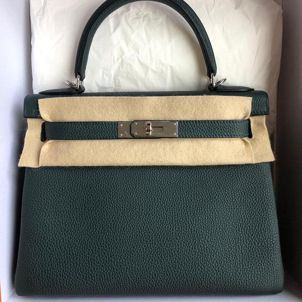 Hermes Special Order HSS Birkin 25 Bag in Vert Cypress Togo