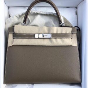 Hermes Kelly 25 Etoupe Epsom Palladium Hardware - Vendome Monte Carlo