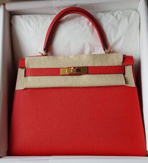 Hermes Kelly 28 Retourne Rose Sakura Tadelakt Gold Hardware #A - Vendome  Monte Carlo