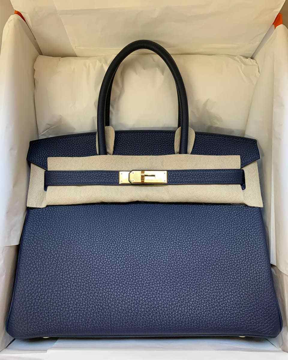 Hermes Birkin 30 Bleu Nuit Togo Gold Hardware #X - Vendome Monte Carlo