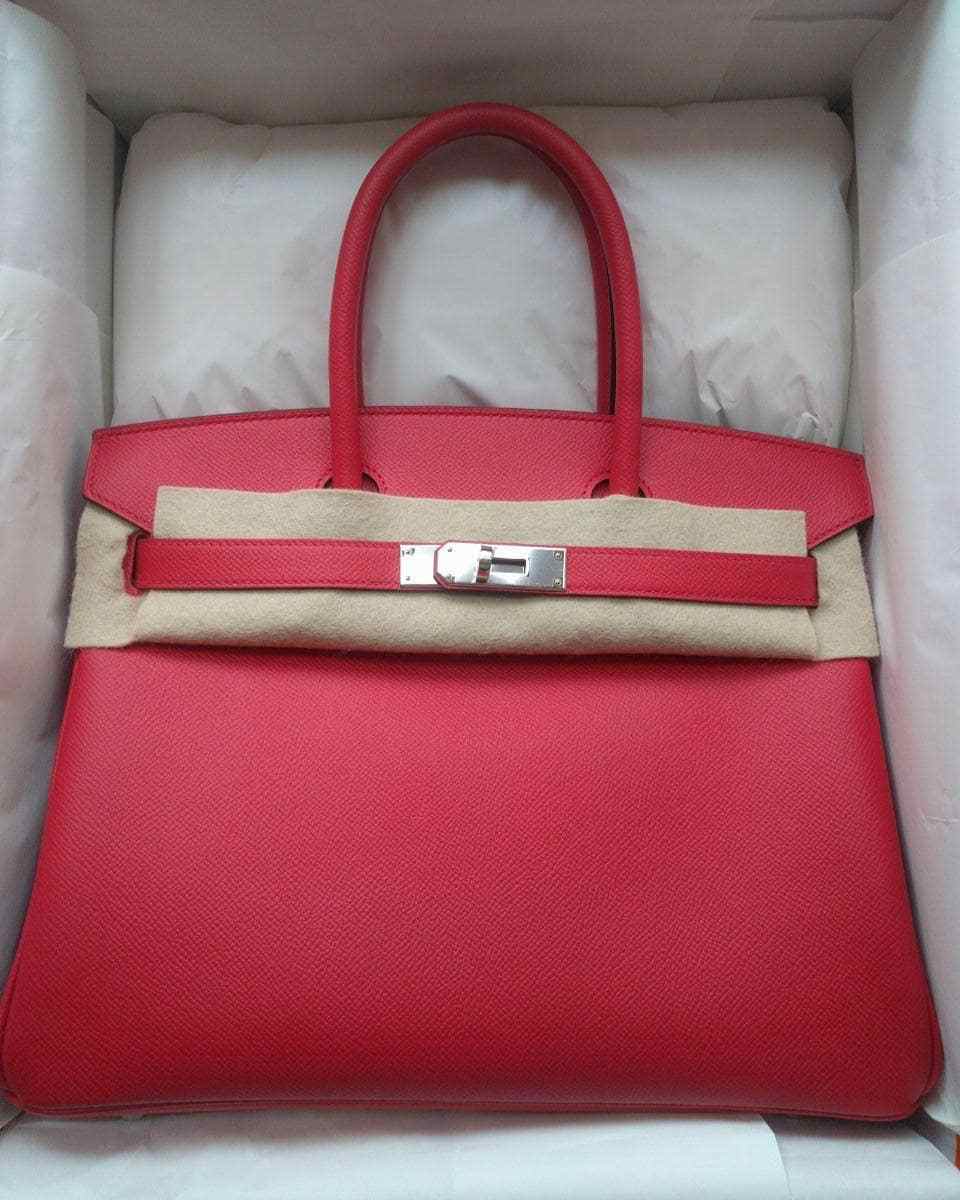 Hermes Birkin 30 Bougainvillier Epsom Palladium Hardware #D - Vendome ...