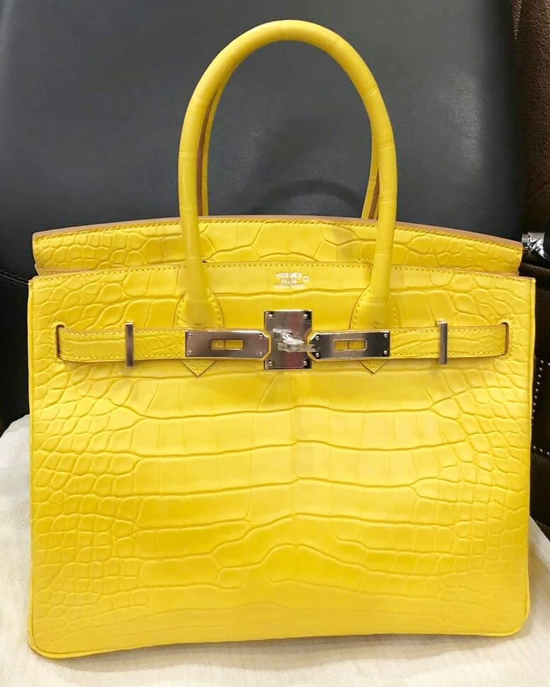 Hermes Birkin 30 Mimosa Alligator Mat 