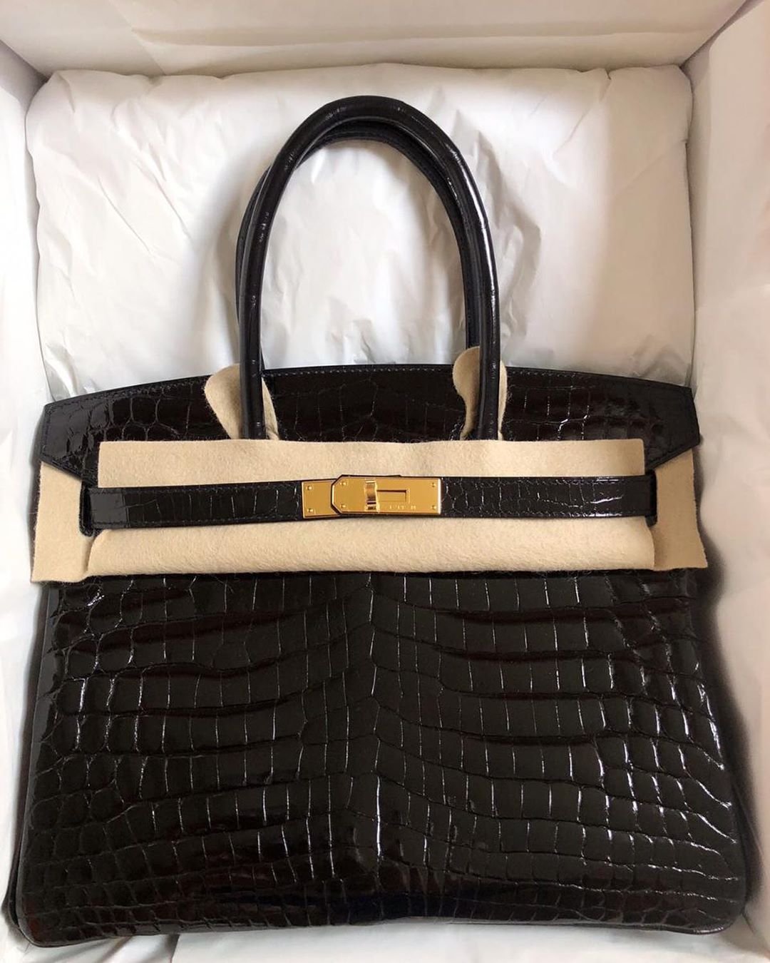 Hermes Birkin 30 Noir Black Porosus Lisse Shiny Gold Hardware #X - Vendome  Monte Carlo