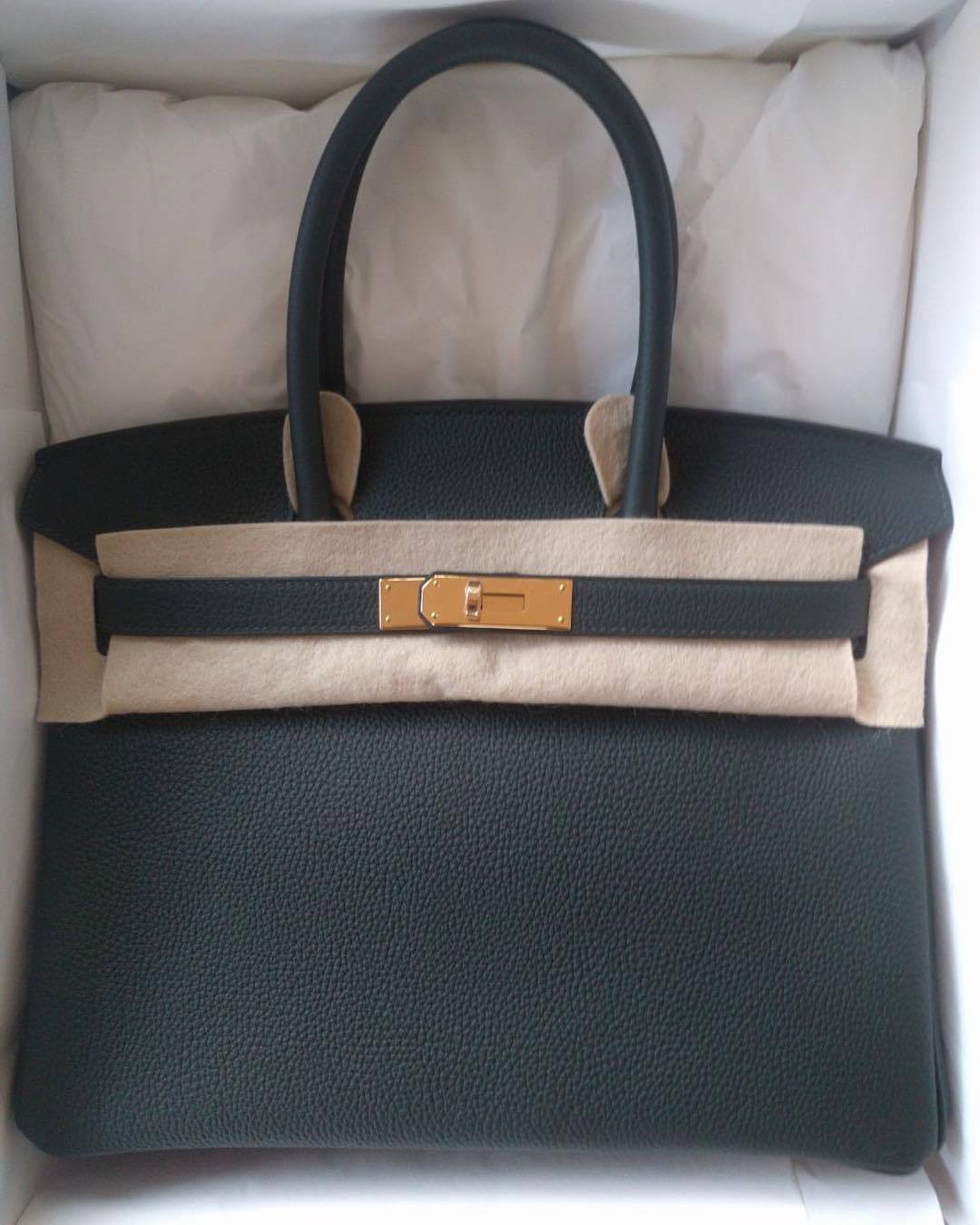 Hermes Birkin 30 Vert Fonce Togo Palladium Hardware #X - Vendome Monte Carlo