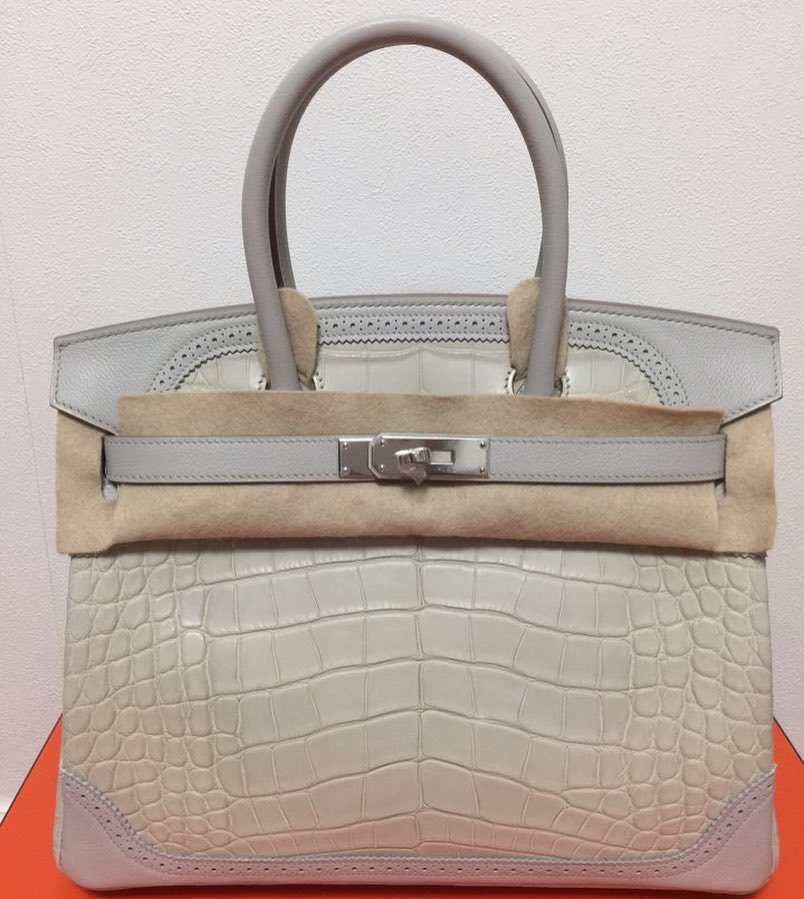 Hermes Birkin Bag 25cm Beton Matte Alligator Gold Hardware