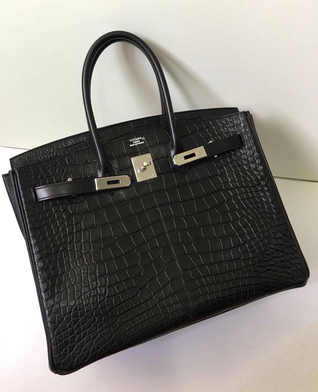 hermes birkin 35 crocodile black