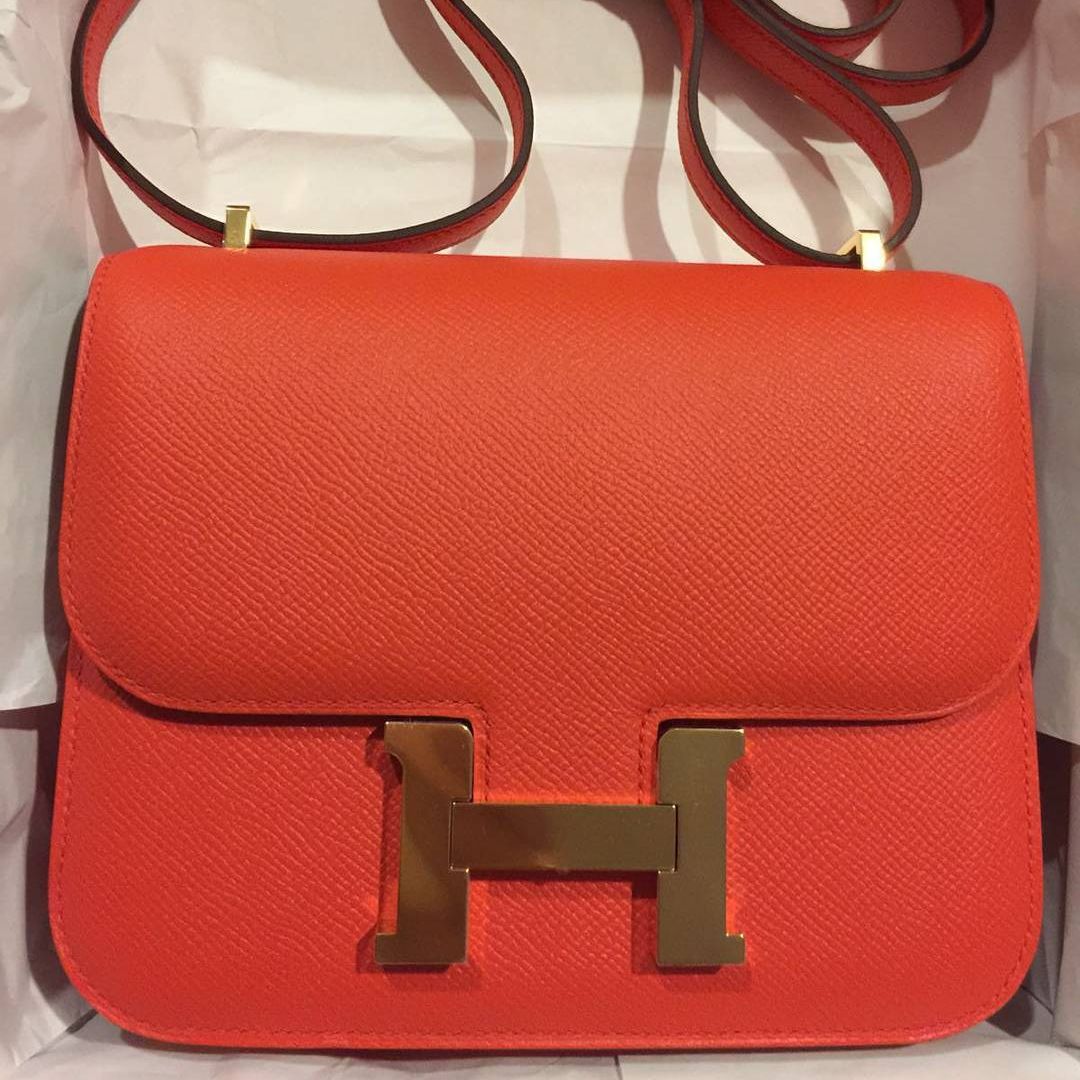 Hermes Rouge H Red Box Constance Mini 18/19 Handbag