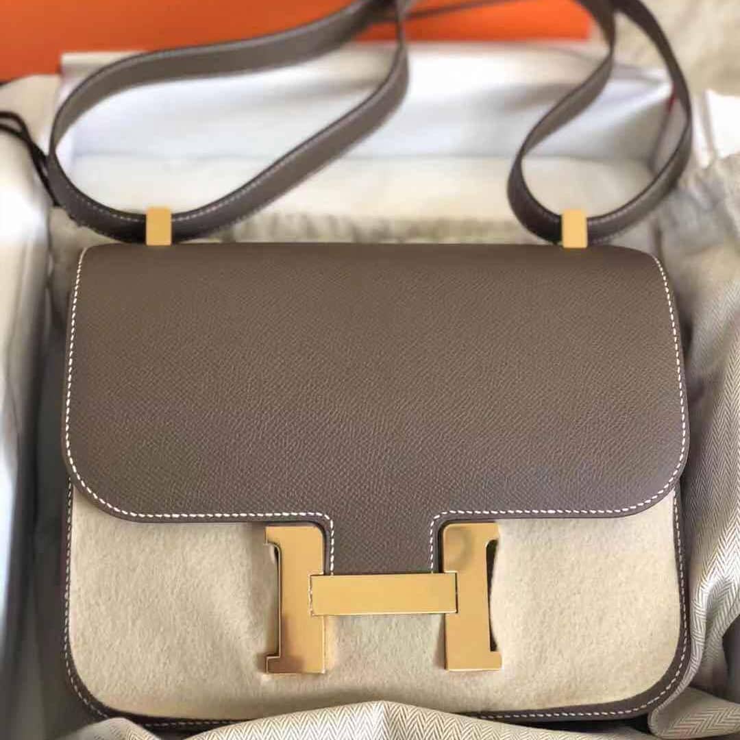 Hermes Constance 24 Etoupe Epsom Gold 