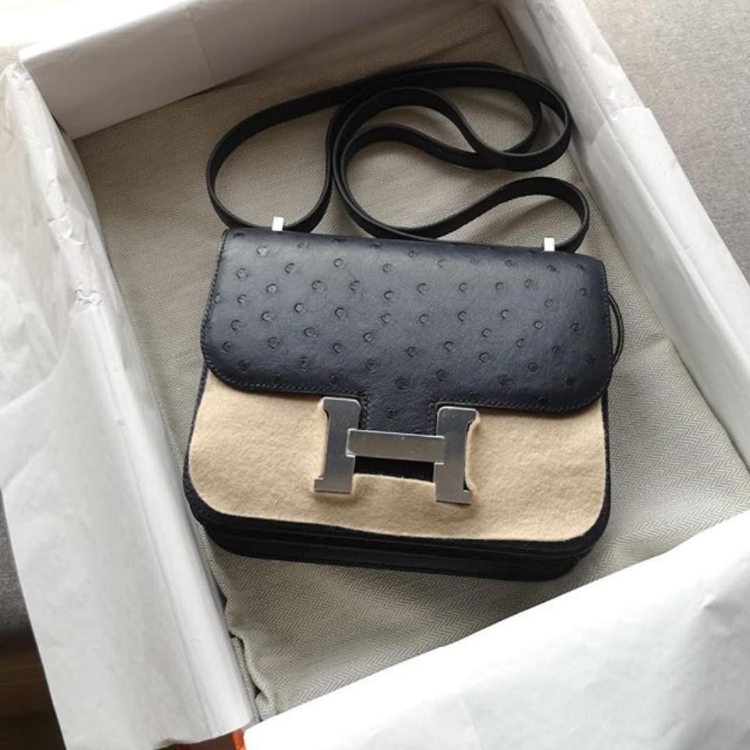 hermes ostrich constance bag