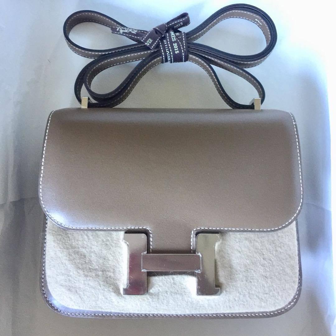 Hermes Constance 18 Mini Beton Evercolor Gold Hardware #D - Vendome Monte  Carlo