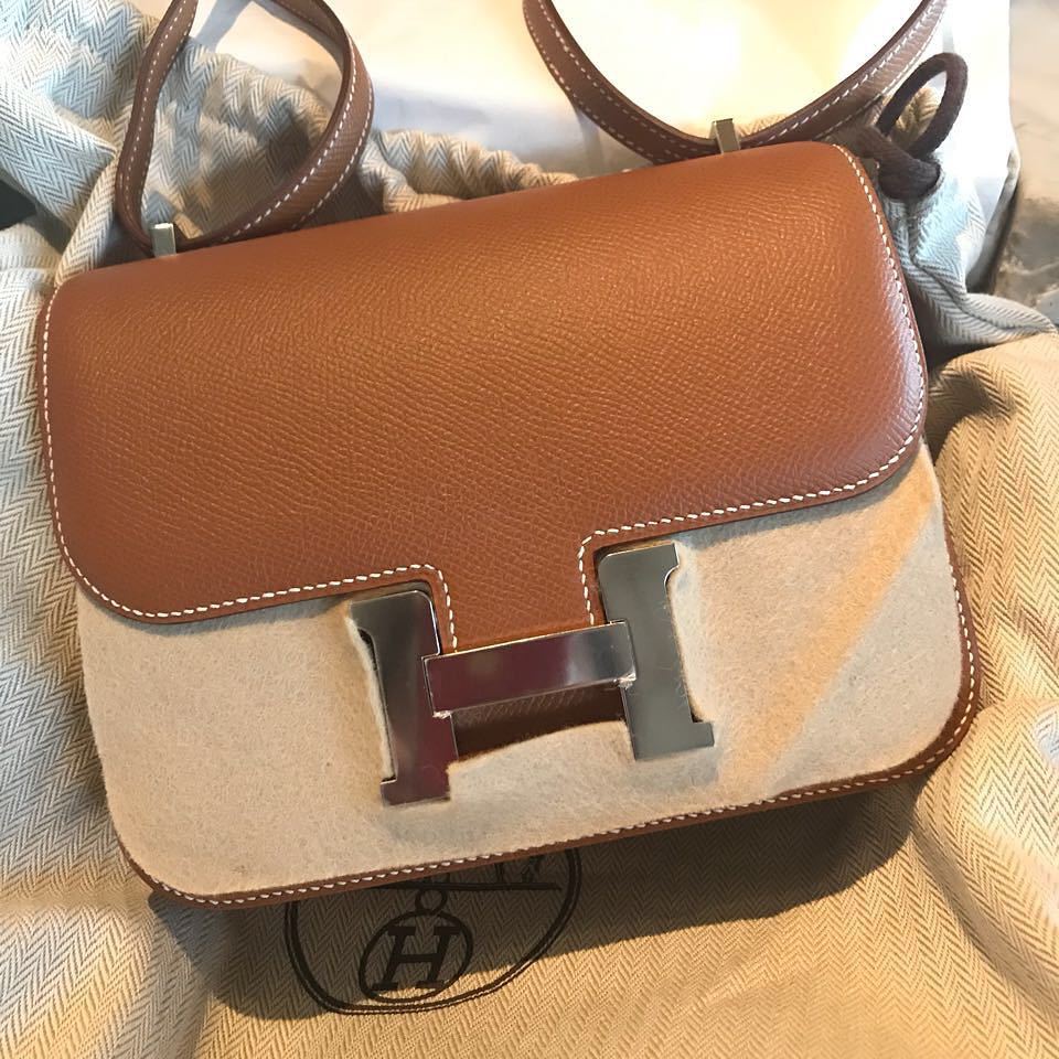 Hermès Constance Mini 18cm Gris Etain Epsom Leather Palladium