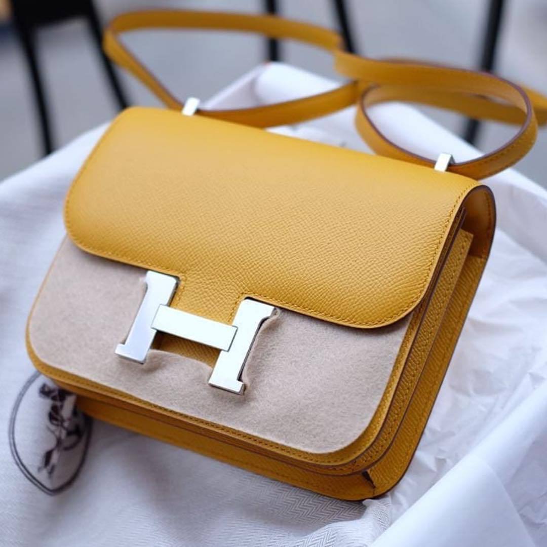 Hermes Constance 18 Mini Jaune Ambre Epsom Palladium Hardware C Vendome Monte Carlo