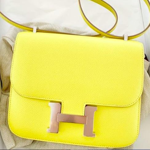 Hermes Constance 18 Mini Jaune de Naples Epsom Palladium Hardware C Vendome Monte Carlo