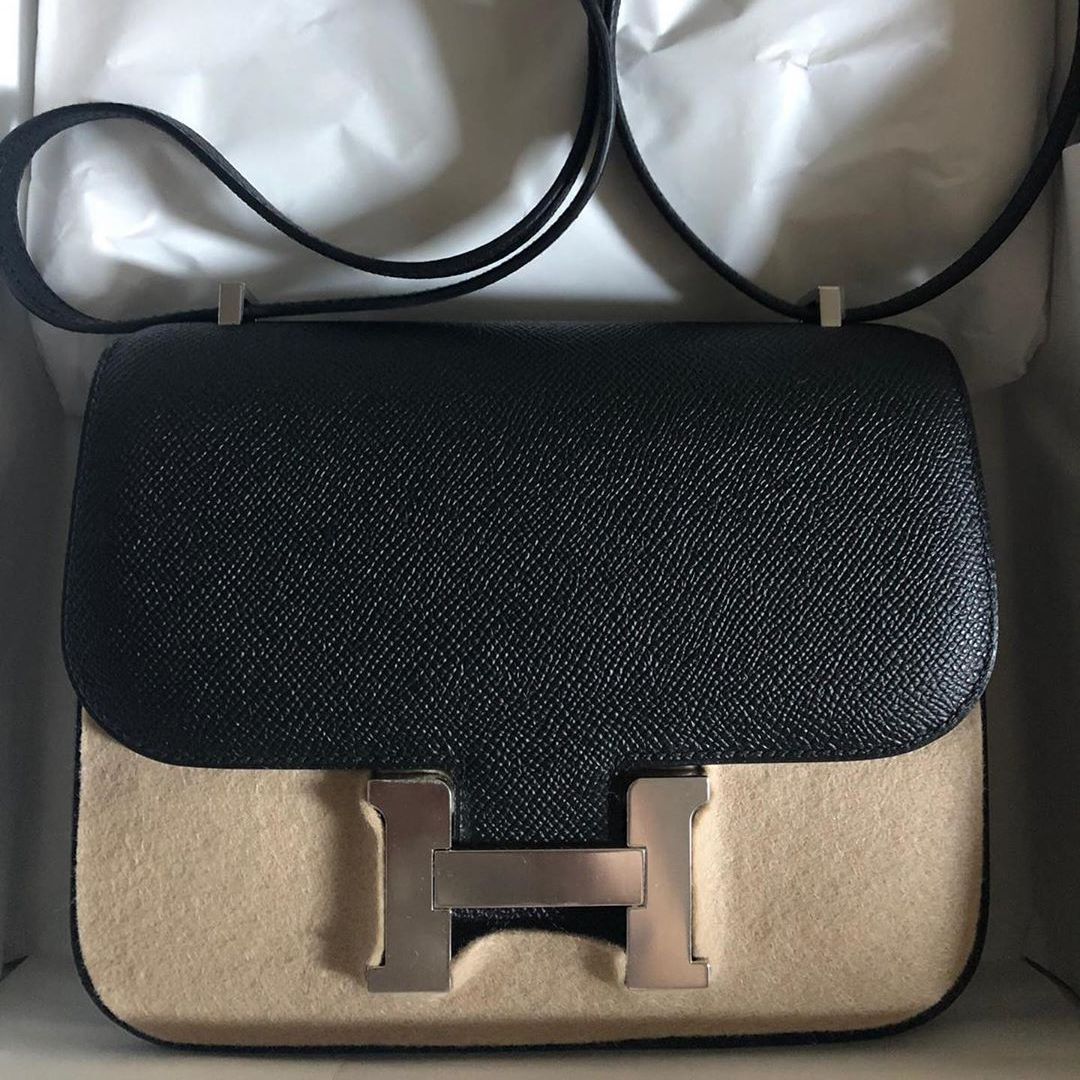 hermes black constance bag