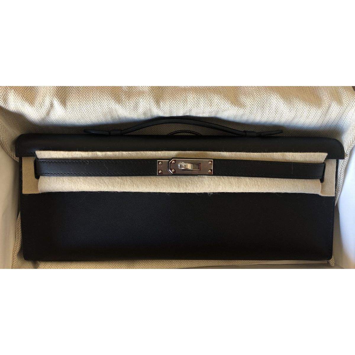 Hermes Kelly Cut Noir Black Swift Palladium Hardware #D - Vendome Monte  Carlo