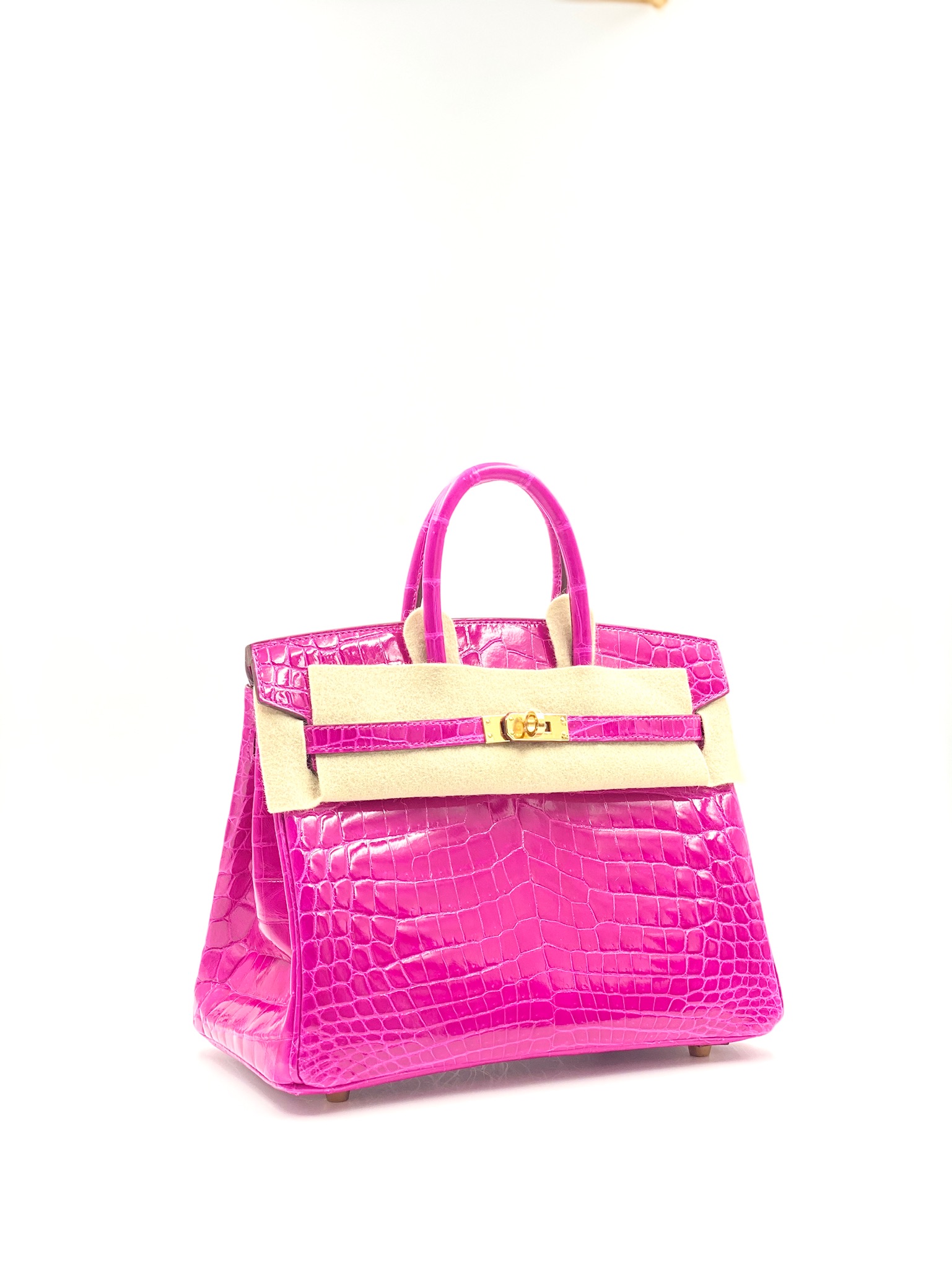 Hermes Birkin 35 Rose Scheherazade Porosus Crocodile Bag Gold Hardware