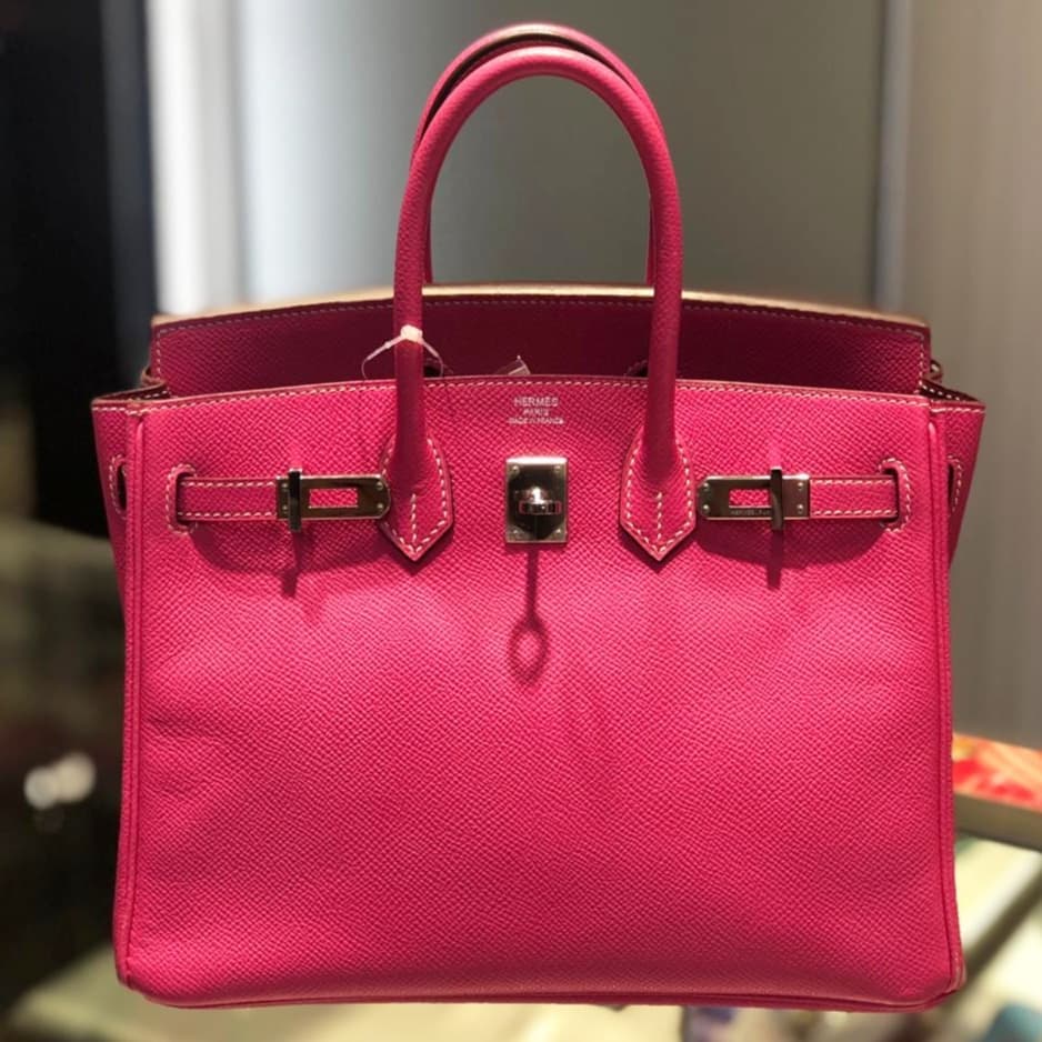 Hermes Birkin 25 Rose Tyrien Epsom Palladium Hardware O Vendome