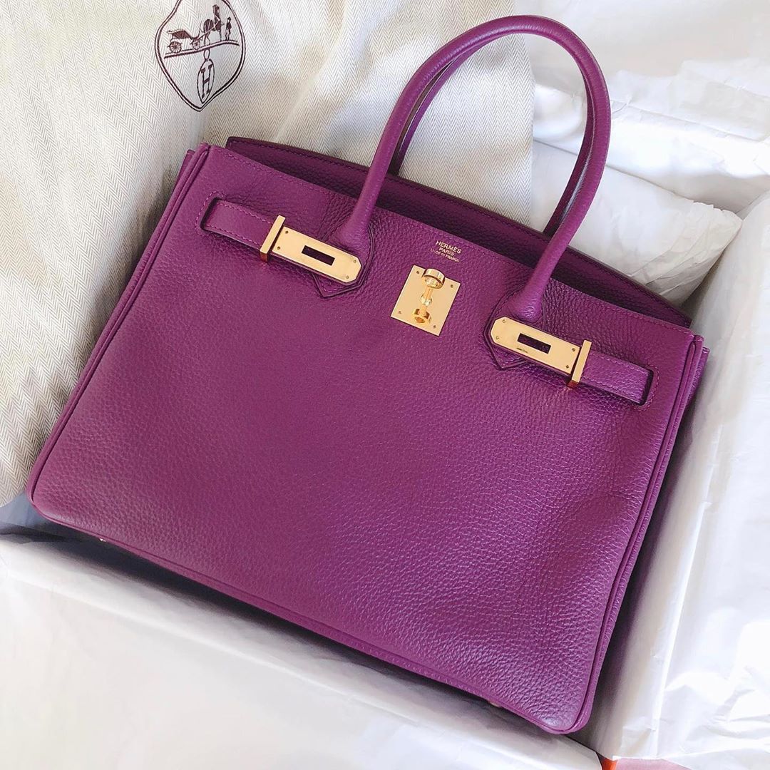 Hermes Birkin Anemone 35cm, Togo with Palladium Hardware