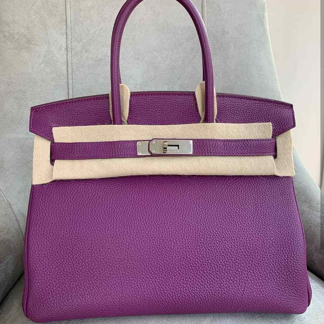 Hermes Birkin 35 Rouge Casaque Clemence Palladium Hardware #R - Vendome  Monte Carlo