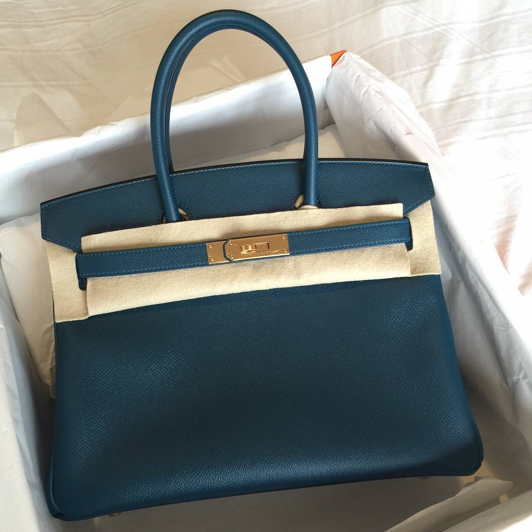 Hermes Birkin 35 Bleu Cobalt Togo Gold Hardware #X - Vendome Monte Carlo