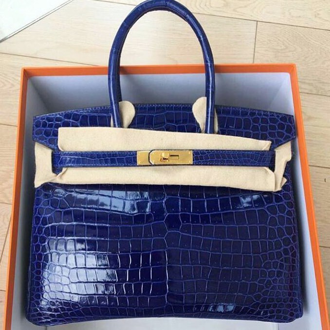 Hermes Birkin 30 Noir Black Porosus Lisse Shiny Gold Hardware #X - Vendome  Monte Carlo