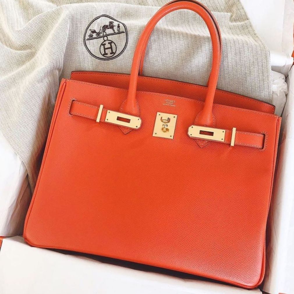 Hermes Birkin 30 Feu Epsom Gold Hardware #R - Vendome Monte Carlo